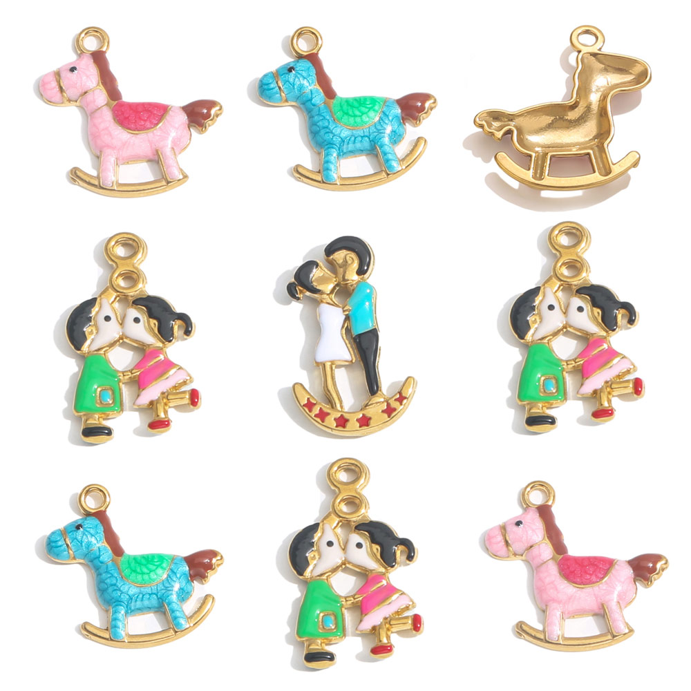 Jewelry Making For Couples - 2 Stück Edelstahl Charm Paar Rosa