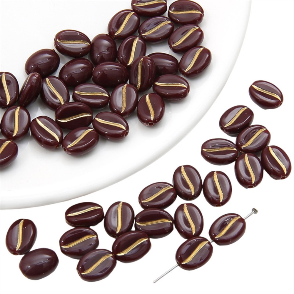 Jewelry Making Materials Wholesale - 30 Teile/los 11x8mm Acryl Kaffee Bean