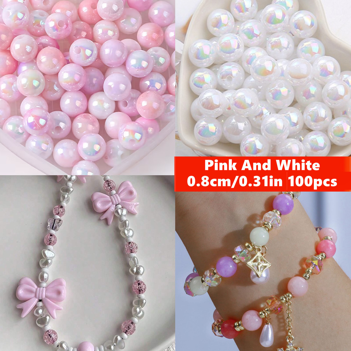 8 mm, 100 Stück, rosa, niedlic – Jewelry Making For Couples Bewertung und Preis