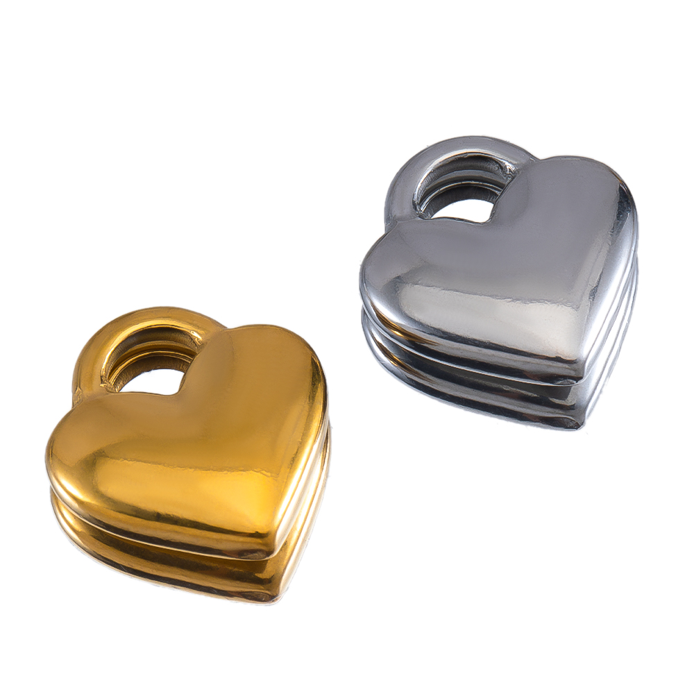 5 stücke Glänzend Herz Lock Ch – Jewelry Making For Couples Bewertung und Preis