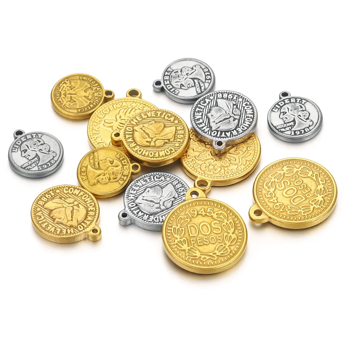 5PCS Edelstahl Medaille Münze  – Jewelry Making Materials Wholesale Bewertung und Preis