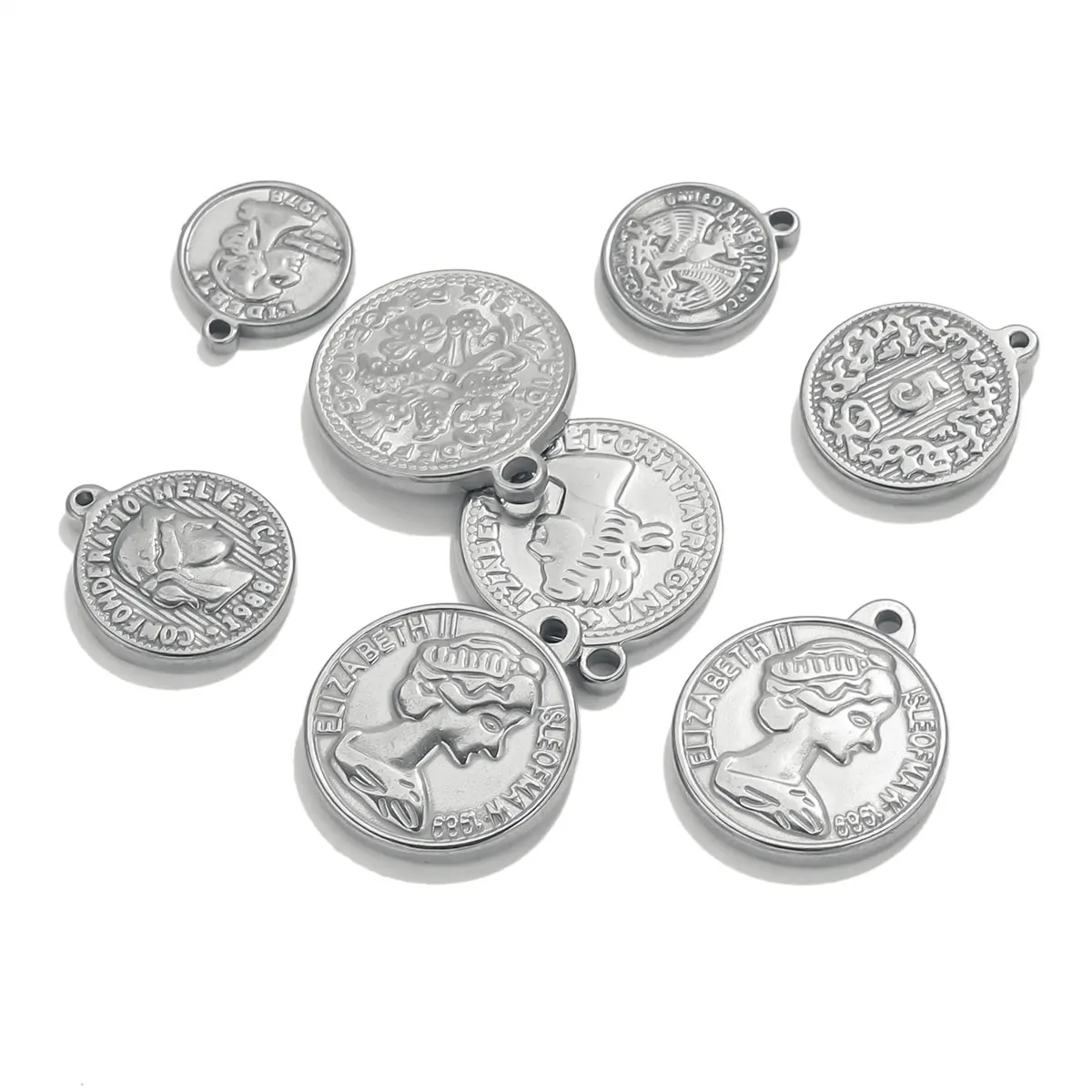 5PCS Edelstahl Medaille Münze  – Jewelry Making Materials Wholesale Bewertung und Preis